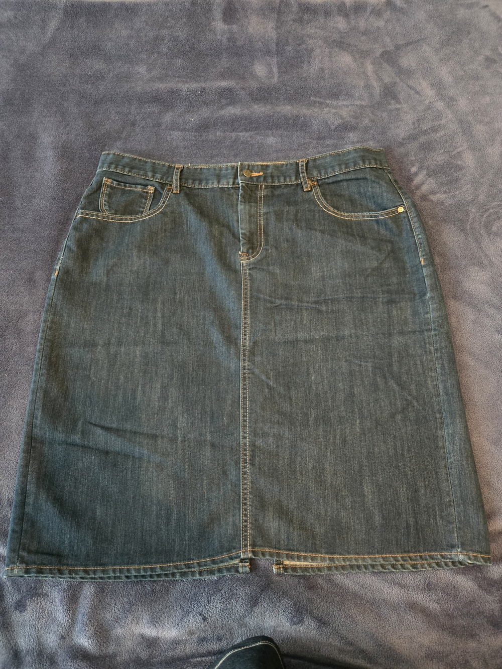 Old Navy Dark Blue Denim Midi Skirt
